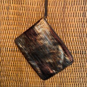 Patricia Nash Black and Gold Cassini Wristlet